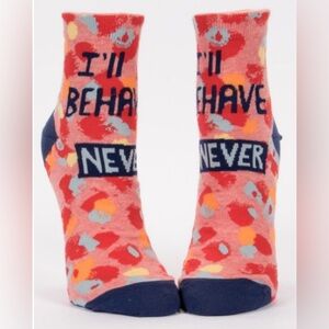Blue Q I’ll Behave Never Ankle Socks, Women’s
